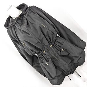 JONES NEW YORK! ADORABLY CHIC BLACK MICROFIBER UTILITY STYLE JACKET, COAT! SZ L